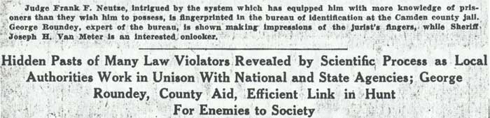 Camden Courier-Post, August 17, 1936 — fingerprint article continued