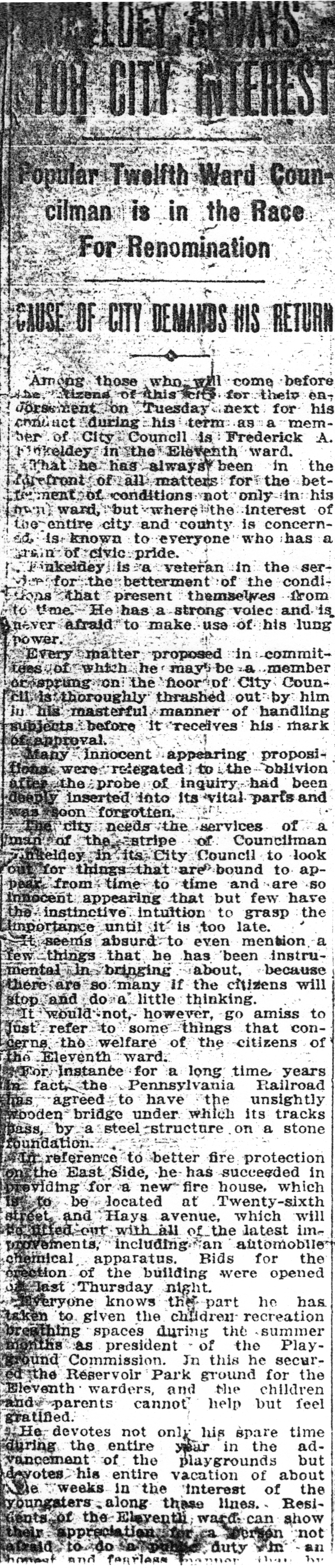 Camden Post-Telegram — Fall 1915 — Camden City Council Election