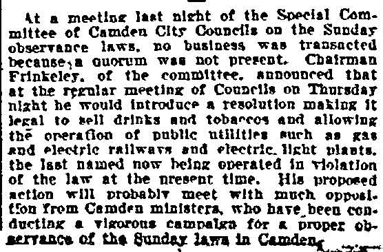 Philadelphia Inquirer — July 26, 1905 — Frederick Finkeldey