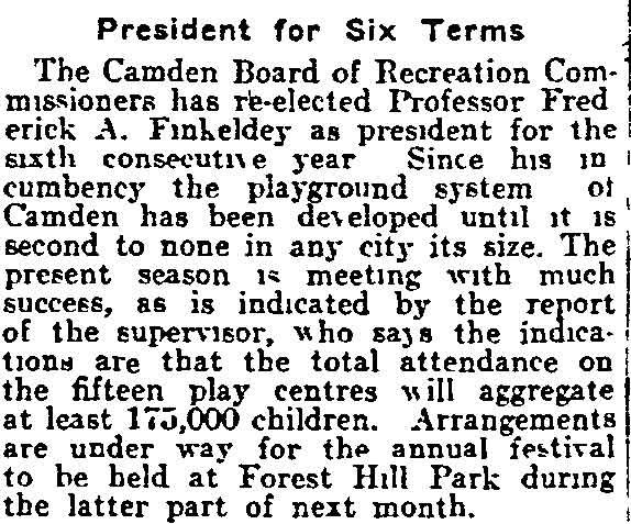 Philadelphia Inquirer — July 27, 1917 — Frederick Finkeldey