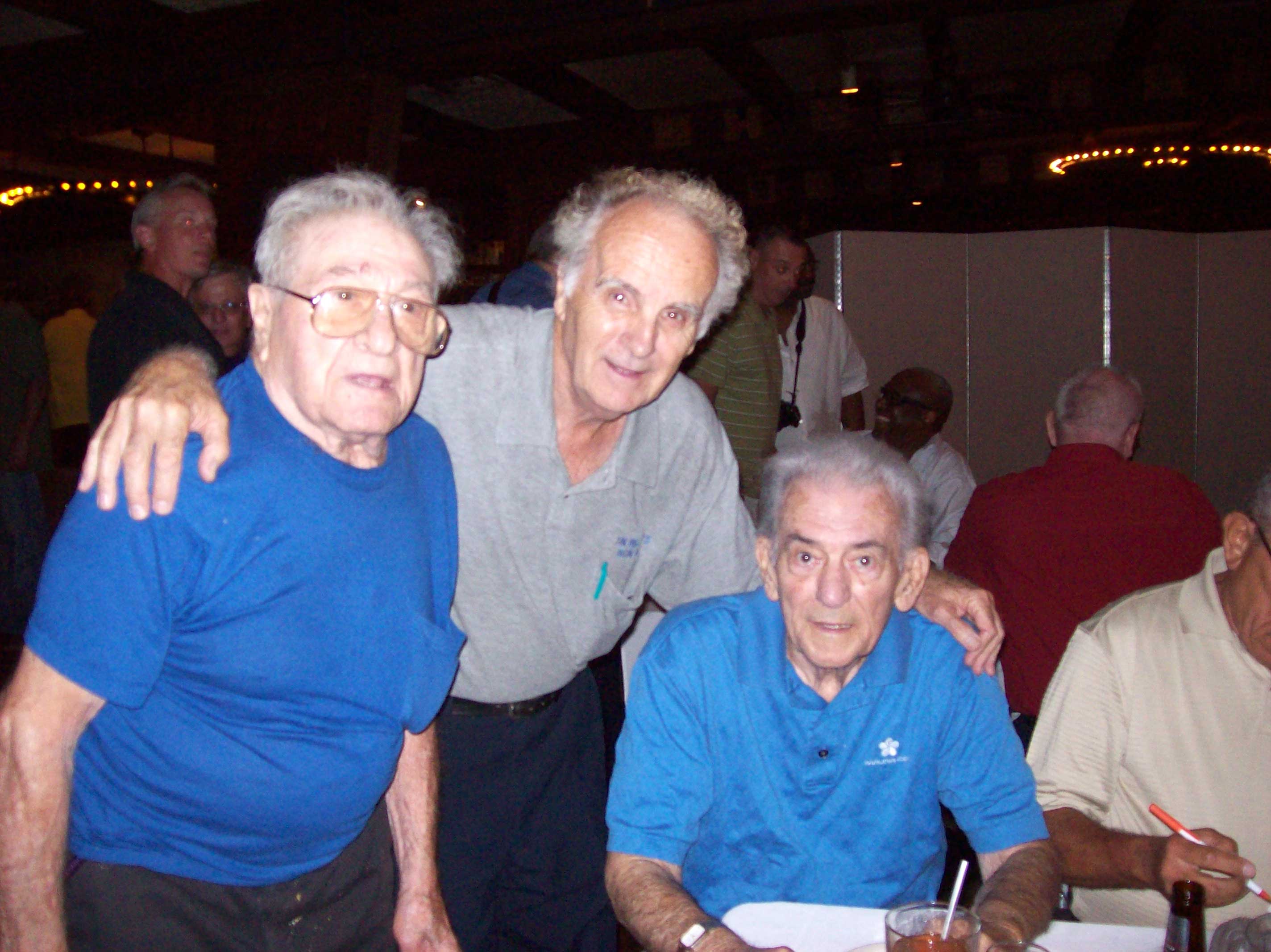 John DiMaggio, Bob Bartosz, and Jim McGrory at the Camden Fire Department reunion dinner, August 2009