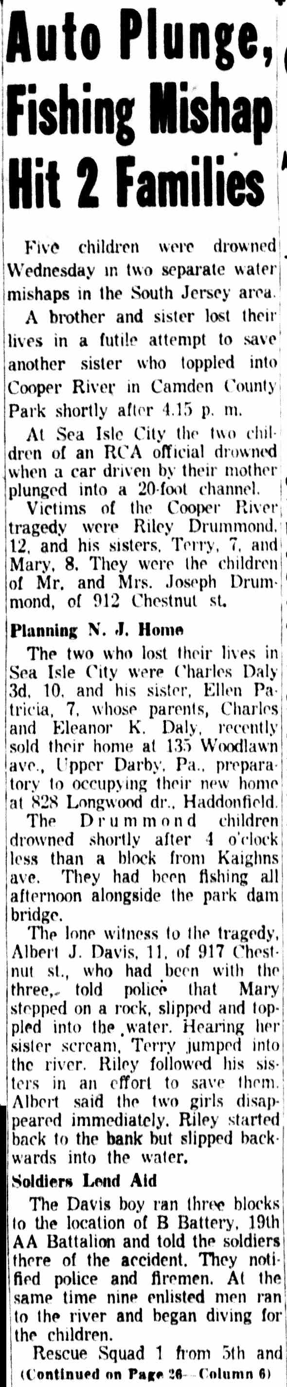 Camden Courier-Post, August 12, 1954 — article continuation