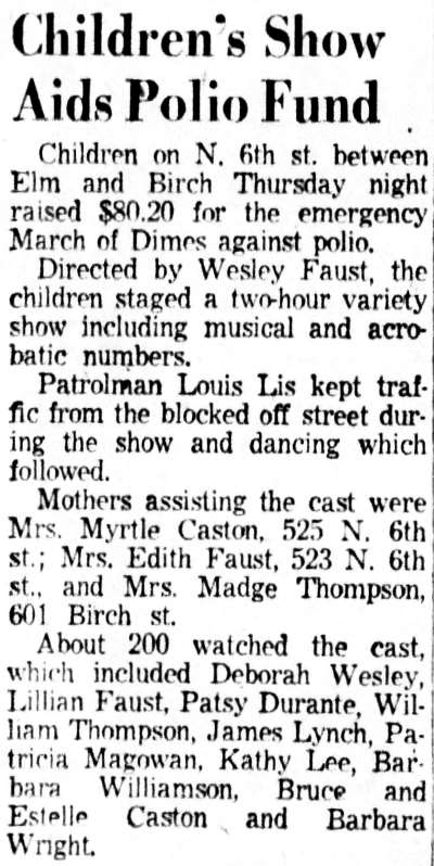 Wesley Faust, August 27, 1954, Camden Courier-Post