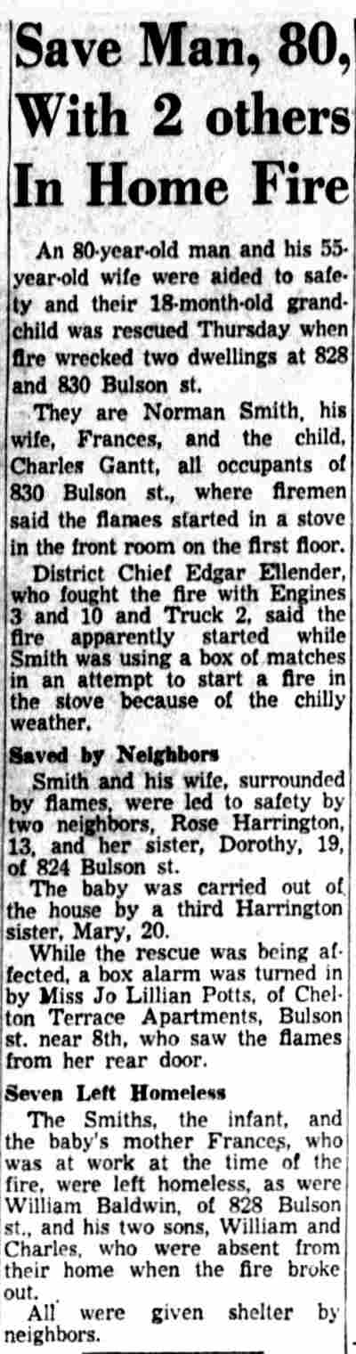 Edgar Ellender on Bulson Street, November 12, 1956