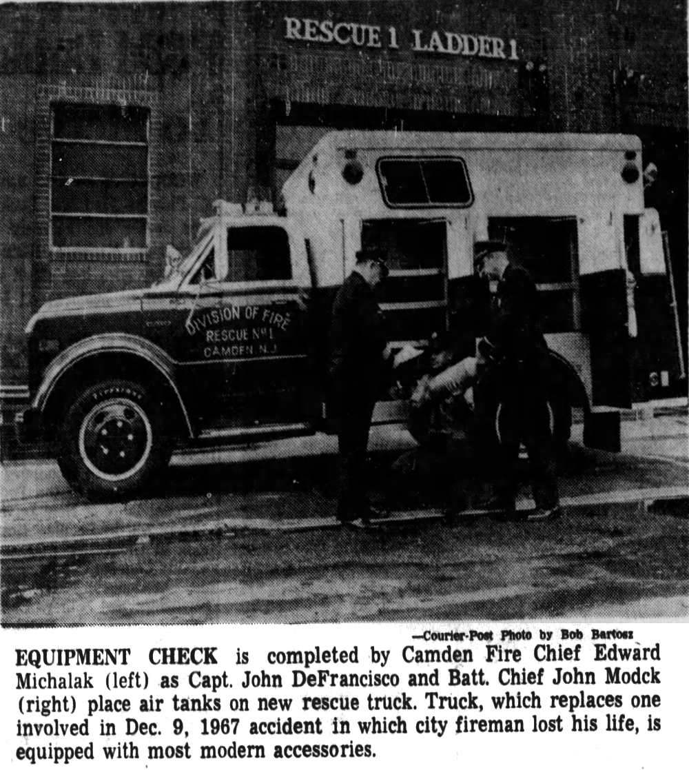 Equipment check: Camden Fire Chief Edward Michalak, Capt. John DeFrancisco and Batt. Chief John Mogck