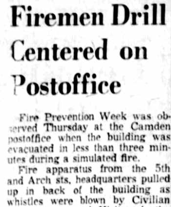 Fire Prevention Week at Camden Post Office, October 1956
