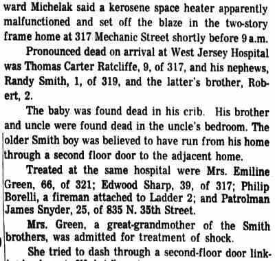 Fire scene photo, right column
