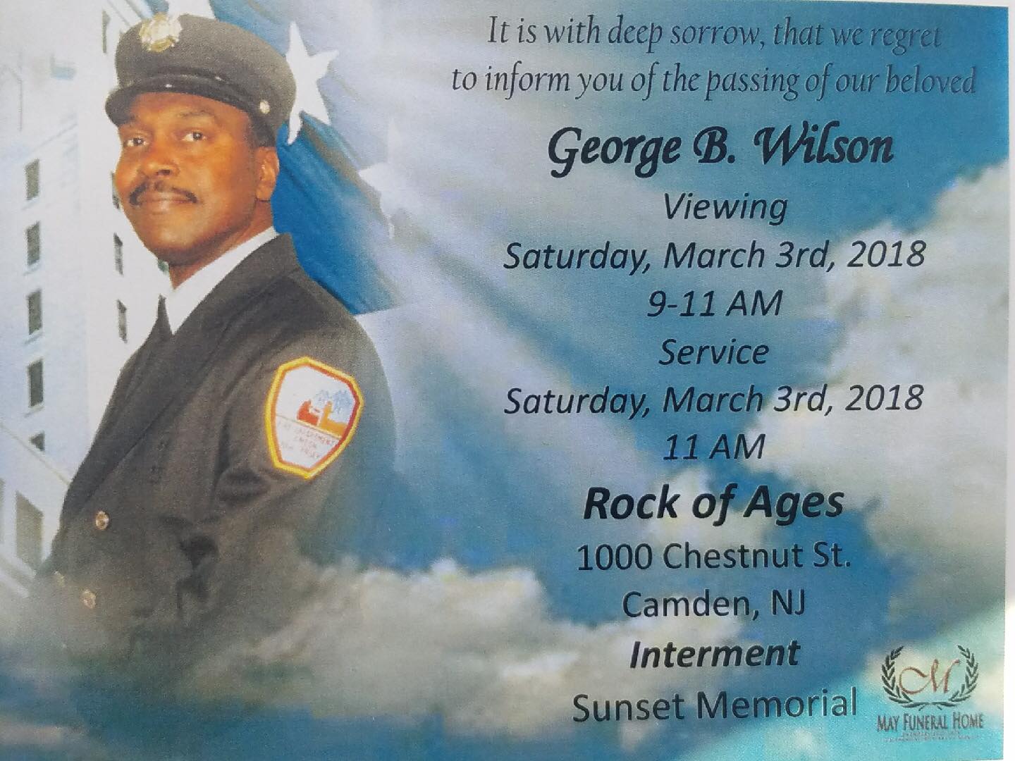 Memorial print program for George B. Wilson