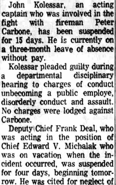 4 Firemen Suspended By Melleby, Camden Courier-Post, October 14, 1969, page 2