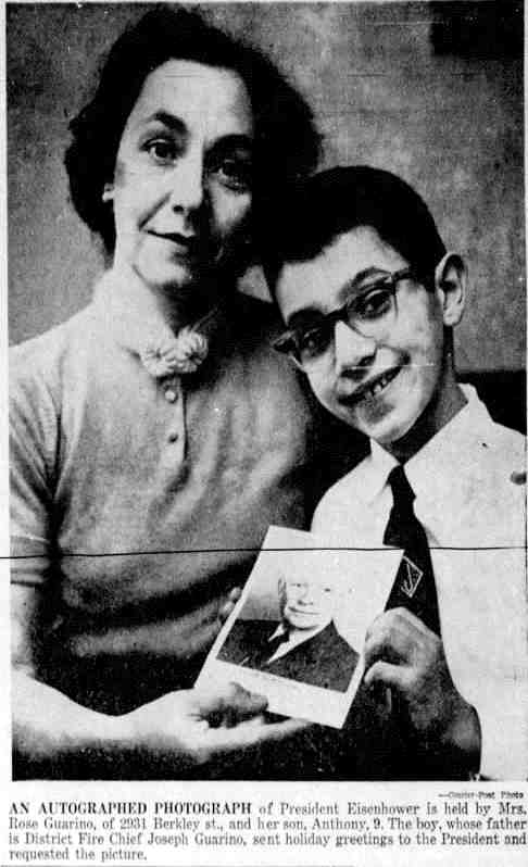 Camden Courier-Post, February 7, 1957 — Camden Boy Writes to Ike, Gets Photo, article