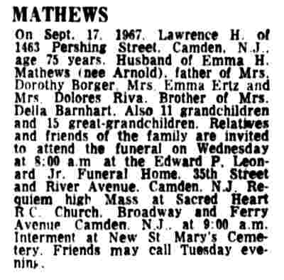 Obituary for Lawrence Mathews