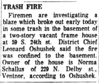 Camden Courier-Post February 8, 1962, Leonard Oshushek