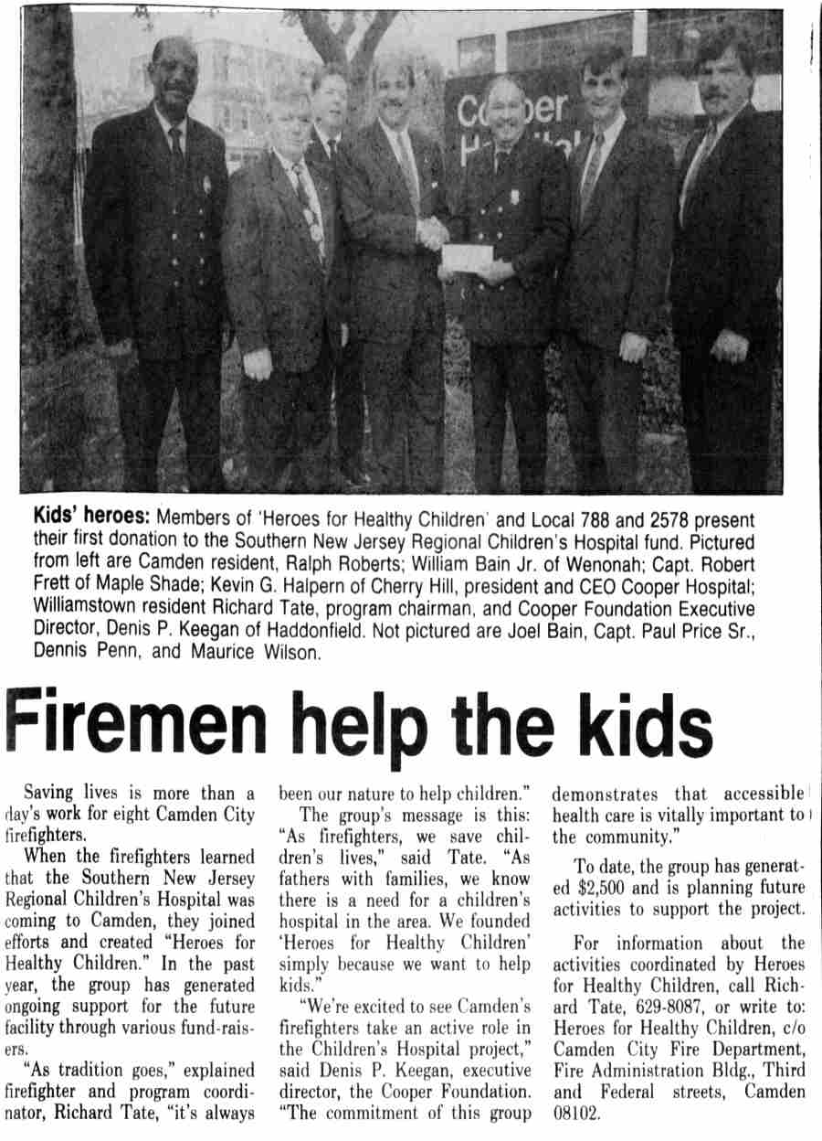 Heroes for Healthy Children, Camden Courier-Post, October 7, 1993
