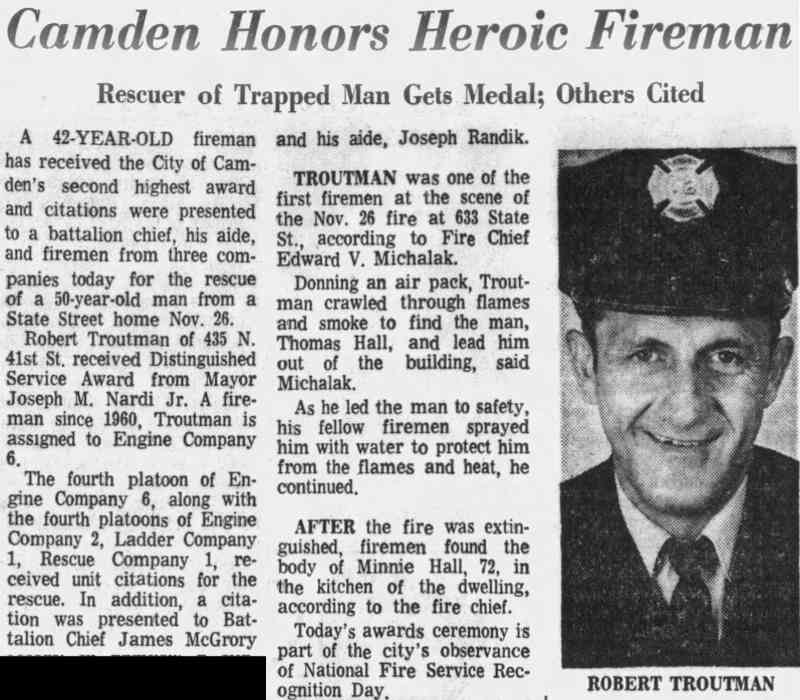 Robert Troutman receives the Distinguished Service Award, May 6, 1971