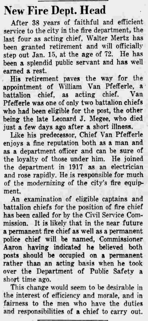 New Fire Dept. Head, Camden Courier-Post, November 21, 1949