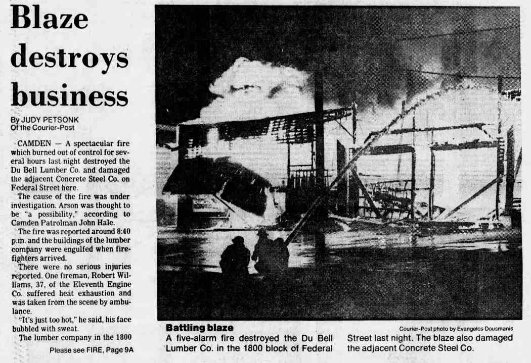 Blaze Destroys Business — Camden Courier-Post, August 30, 1981