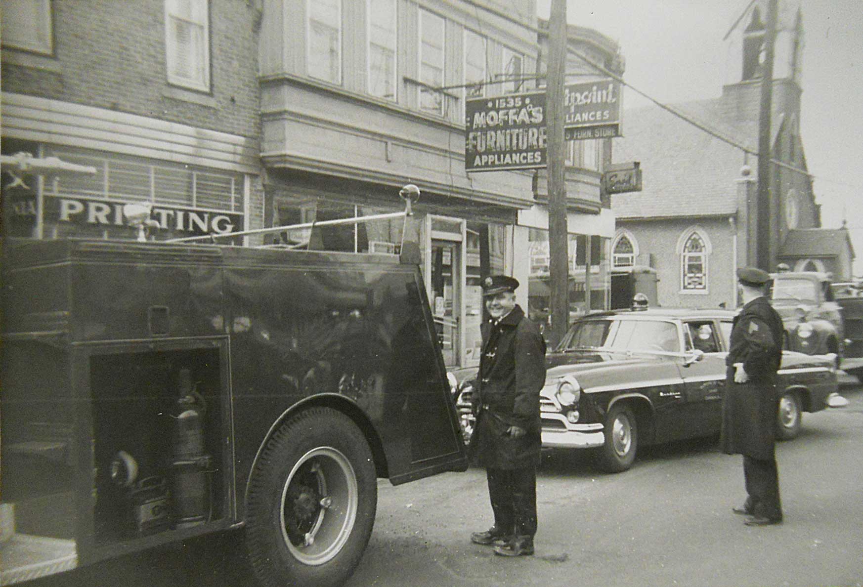 Albert Barker of Engine Company 7 at 1535 Mt. Ephraim Avenue, 1950s