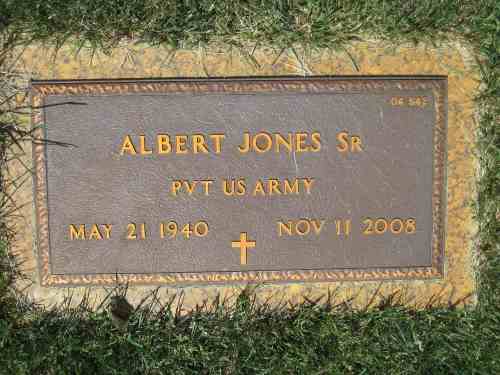 Albert Jones Sr. gravesite marker