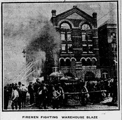 Camden Storage Warehouse fire article May 7, 1904
