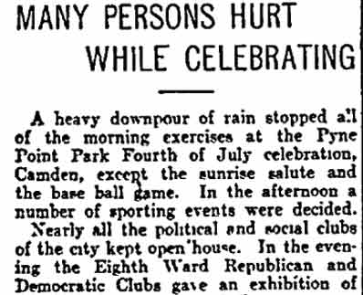 July Fourth fire calls article July 5, 1903 part 1