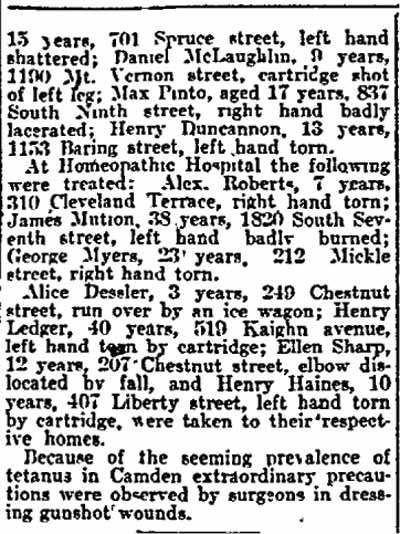 July Fourth fire calls article July 5, 1903 part 4