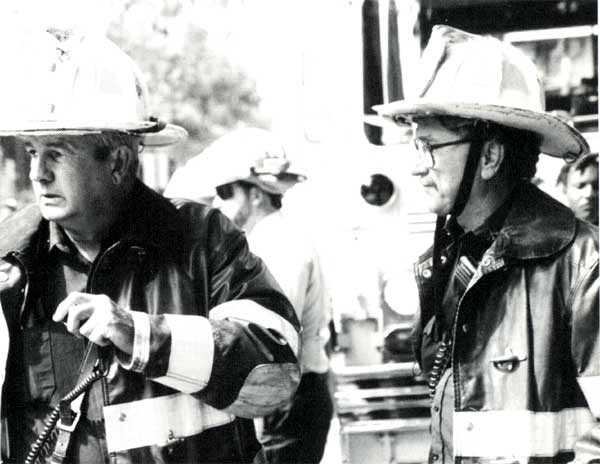 Battalion Chief Anthony Douglas Moffa with Battalion Chief George Kurtyan, South Camden, 1994