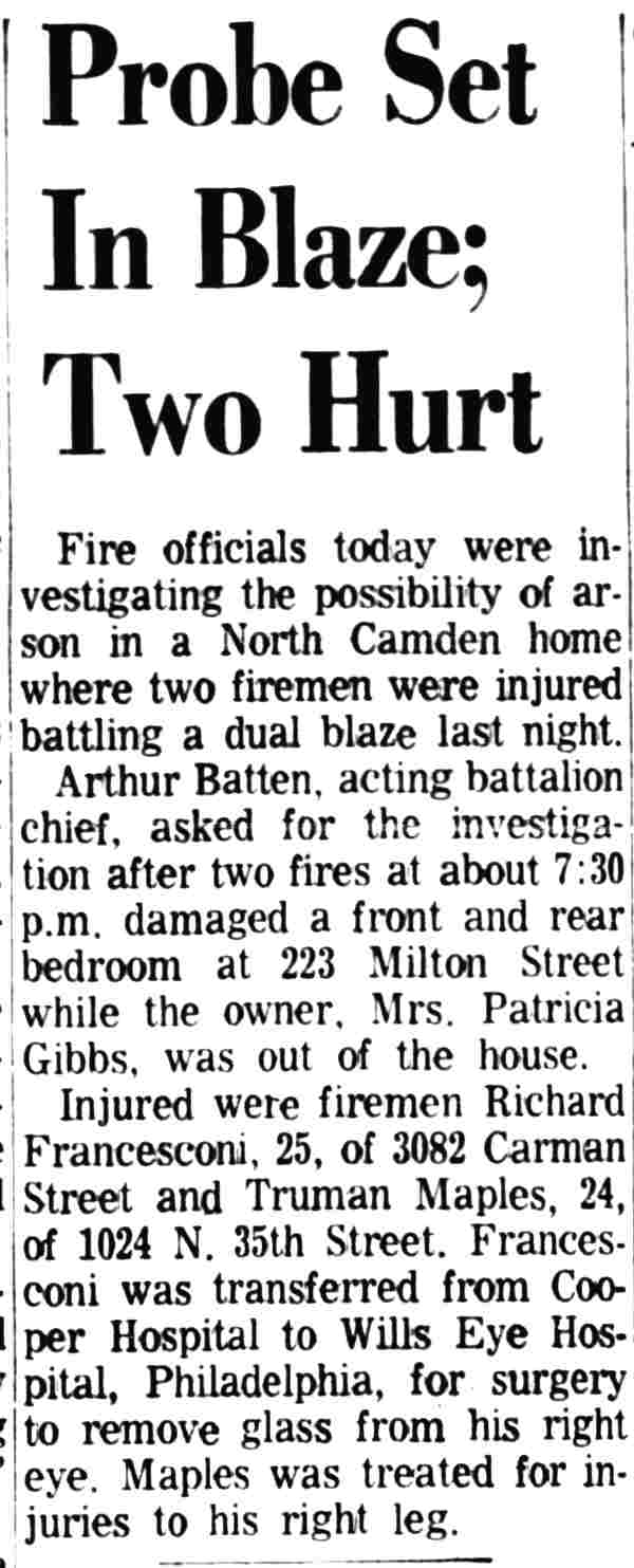 Arthur Batten, Camden Courier-Post August 26, 1967