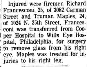 Fire scene at 223 Milton Street, Camden Courier-Post, August 26, 1967