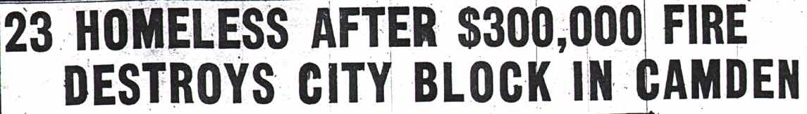 Camden Courier-Post, July 11, 1933 — C.B. Coles Fire