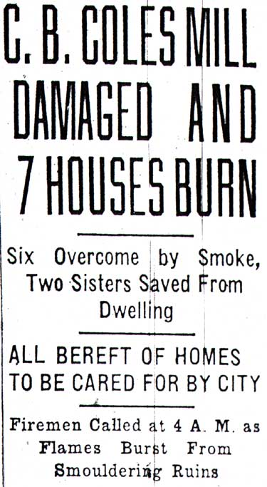 Camden Courier-Post, July 11, 1933 — C.B. Coles Fire