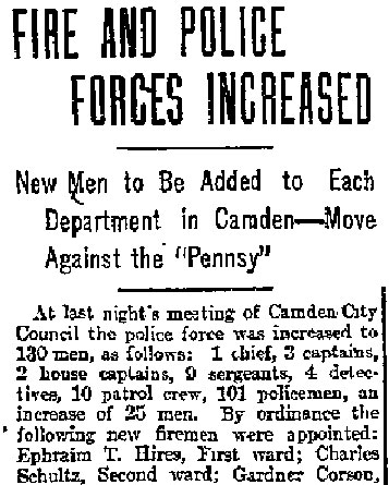 Philadelphia Inquirer, November 28, 1907 — Fire and Police Forces Increased (part 1)