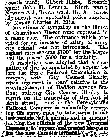 Philadelphia Inquirer, November 28, 1907 — Fire and Police Forces Increased (part 2)