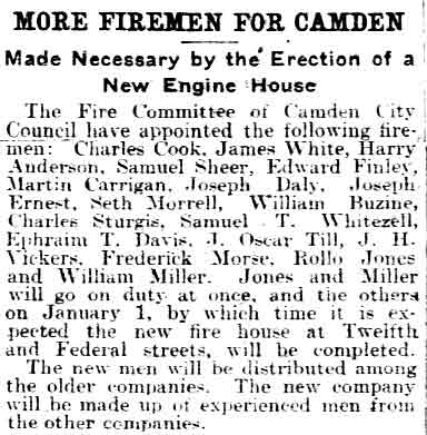 Philadelphia Inquirer, December 4, 1904 — more firemen for Camden
