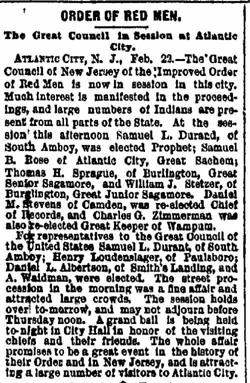Philadelphia Inquirer, February 23, 1884