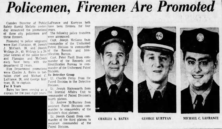 Policemen, Firemen Are Promoted, Camden Courier-Post, April 4, 1970