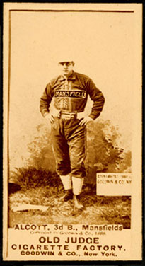 Charles L. Alcott, 1887 Old Judge Cigarettes baseball card — Mansfield, Ohio, Tri-State League