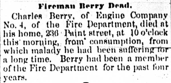 Fireman Berry Dead, Camden Daily Telegram, March 21, 1893