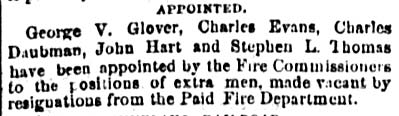 Fire Department appointments notice