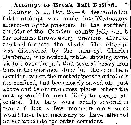 Elkhart Daily Review clipping, October 24, 1884