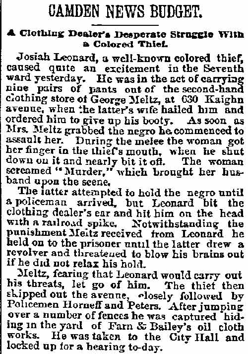 Camden News Budget, Philadelphia Inquirer, March 24, 1890