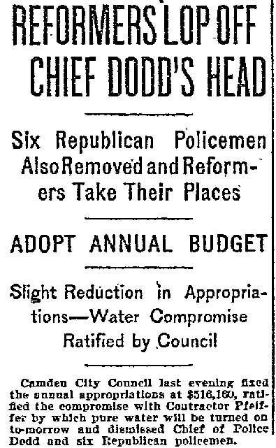 Philadelphia Inquirer July 1, 1898 — Reformers Lop Off Chief Dodd’s Head, panel 1
