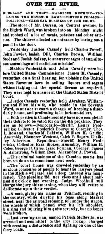 Philadelphia Inquirer, October 29, 1873