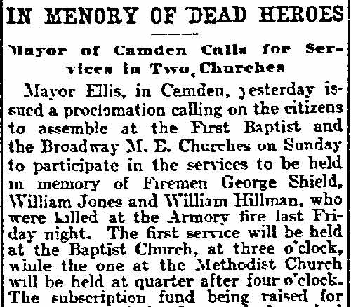 Philadelphia Inquirer article: In Memory of Dead Heroes, March 22, 1906 (page 1)