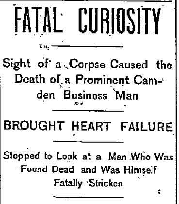 Philadelphia Inquirer, October 28, 1898 — Fatal Curiosity, part 1