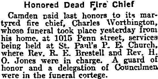 Philadelphia Inquirer funeral coverage, May 14, 1914