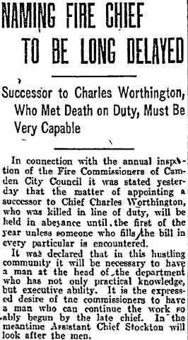 Naming Fire Chief to Be Long Delayed, Philadelphia Inquirer, May 28, 1914