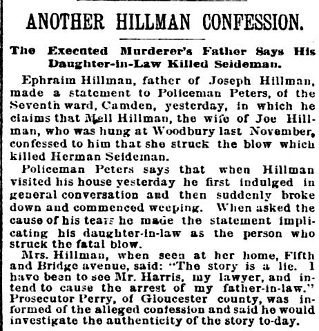 Another Hillman Confession - Philadelphia Inquirer, February 15, 1890
