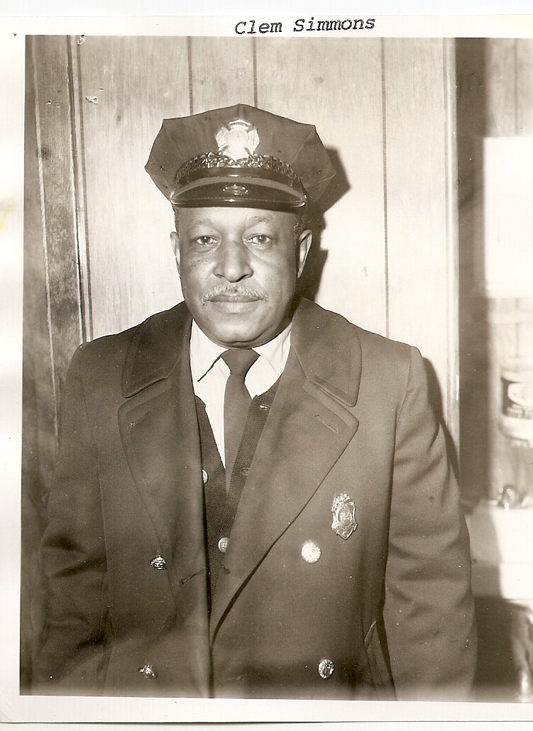 Portrait of Clement Simmons in fire department uniform