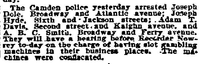 Philadelphia Inquirer, May 5, 1899 — news item regarding Adam T. Davis