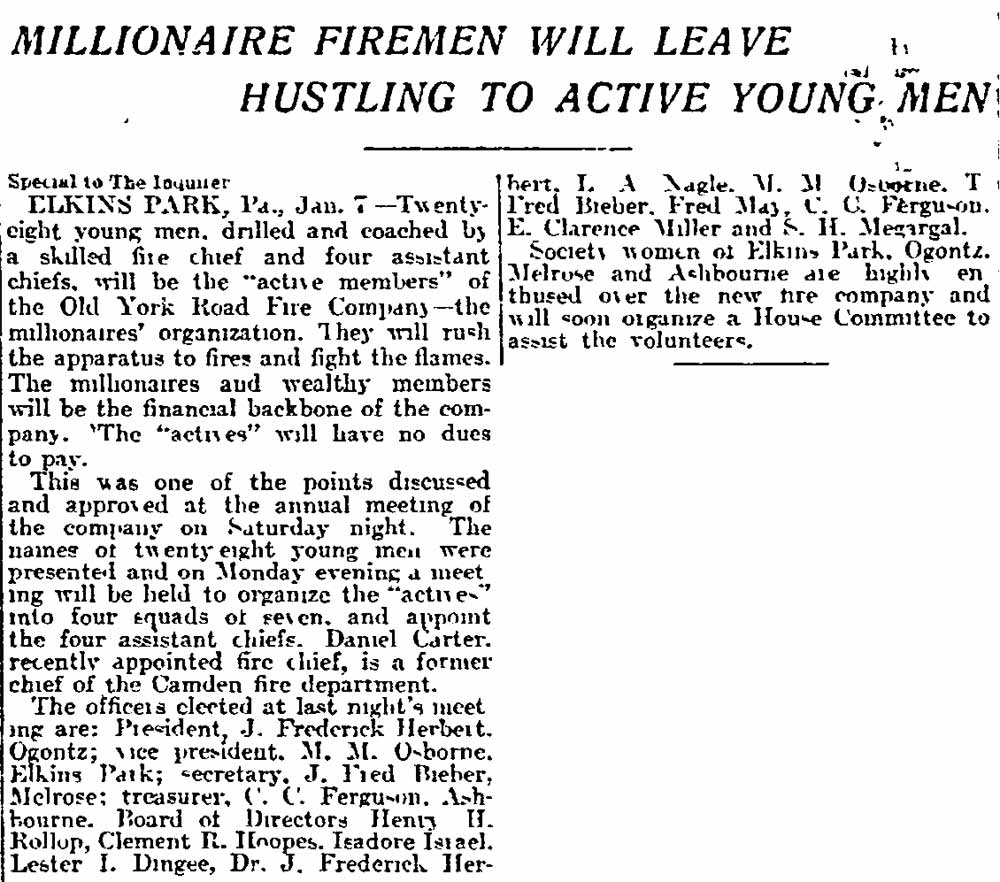 Philadelphia Inquirer, January 8, 1906 — Daniel A. Carter